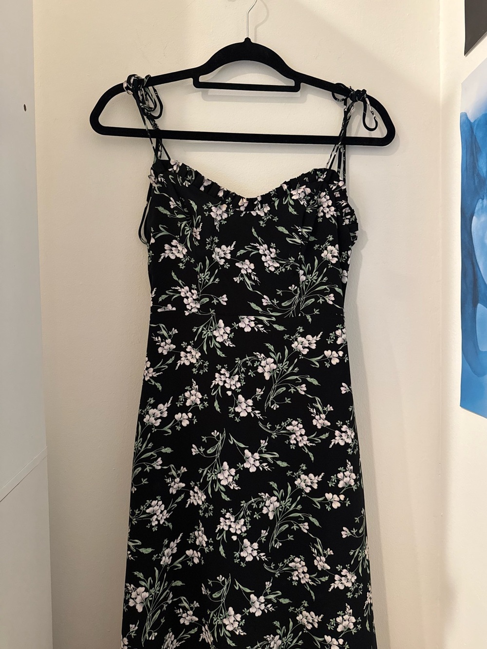 Lulus See the Blooms Black Floral Print Tie-Strap Midi Dress - Picture 3 of 10